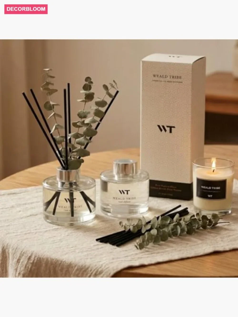 Reed Diffuser Set - Eucalyptus Mint Scent for Home